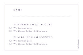 Antwortkarte Hochzeit Sonett Sand & Blau Violett