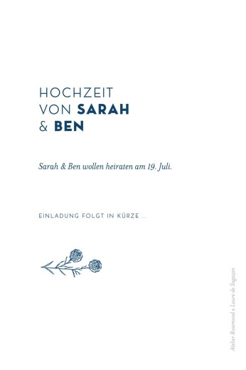 Save-the-Date Karten Laure de Sagazan (Gold) Weiß - Rückseite