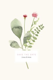 Save-the-Date Karten Blumen Aquarell Beige