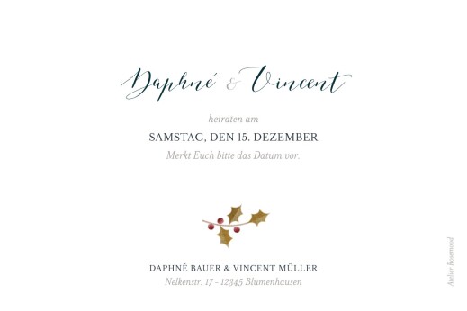 Save-the-Date Karten Daphné Winter - Rückseite