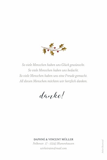 Dankeskarten Hochzeit Daphné Winter - Rückseite