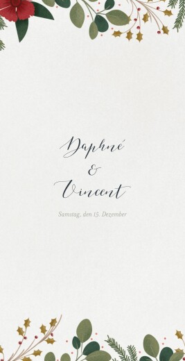 Menükarte Hochzeit Daphné (Klappkarte) Winter - Seite 1