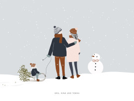 Poster klein Winter family (1 Kind) 1