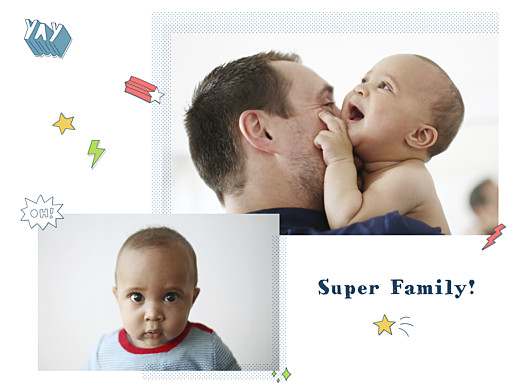 Poster klein Super Family Weiß - Vorderseite