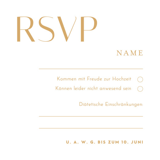 Antwortkarte Hochzeit Copenhagen Blau - Vorderseite