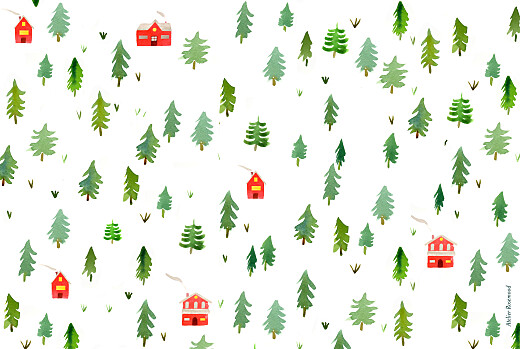 Weihnachtskarten geschäftlich Tannenwald Klappkarte Weiß - Seite 4