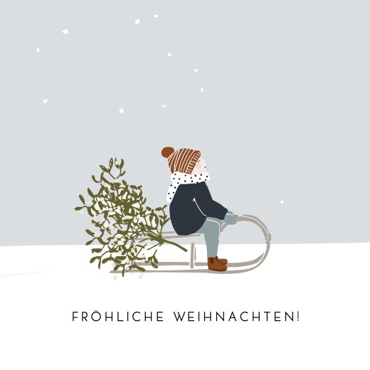 Weihnachtskarten Schlittenfahrt (Mini) 1 - Vorderseite