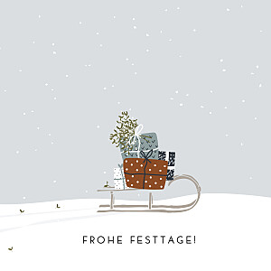 Weihnachtskarten Winterglück (mini) weiß