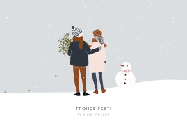 Weihnachtskarten Winter family (1 Kind) 1