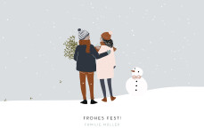Weihnachtskarten Winter family (1 Kind) 2