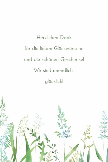 Dankeskarten Sommerwiese (Mini) Grün - Rückseite