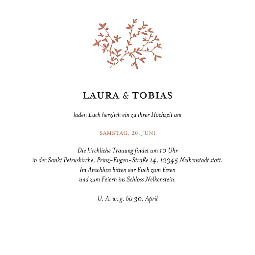 Hochzeitseinladungen Zarte Poesie (Klappkarte) Terrakotta - Seite 3