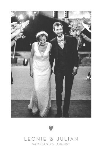 Hochzeitseinladungen Elegant Herz Hochformat 4 Pages Weiß - Seite 1