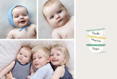 Geburtskarten Schälchen (1 Kind) Grün