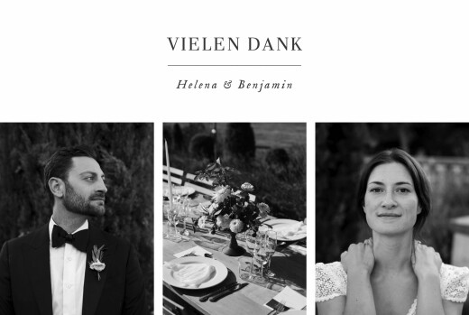 Dankeskarten Hochzeit Sweet Moments (5 fotos) Weiß - Vorderseite