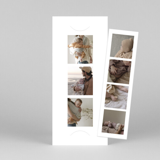 Geburtskarten Fotokasten (Fotostreifen) Weiß - Ansicht 1