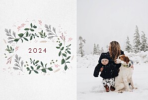 Weihnachtskarten Wintergün weiß
