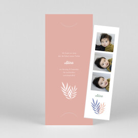 Geburtskarten Palmenzweige (Fotostreifen) Rosa