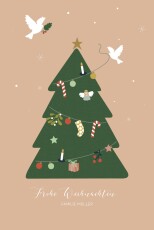 Weihnachtskarten O Tannenbaum Rosa