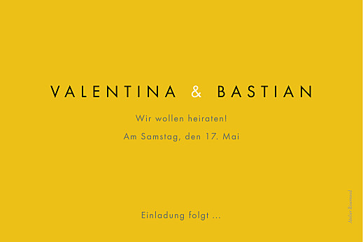 Save-the-Date Karten Palermo Gelb - Rückseite