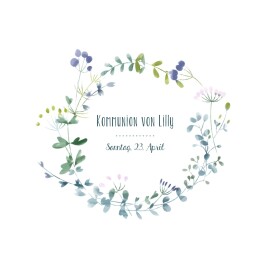 Einladungskarten Kommunion & Konfirmation Wildblumen Violett