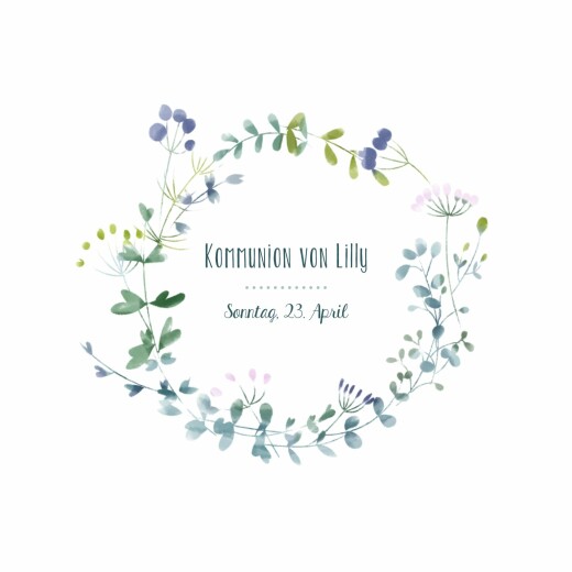 Einladungskarten Kommunion & Konfirmation Wildblumen Violett - Vorderseite