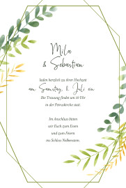Hochzeitseinladungen Flora Grün