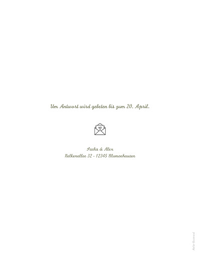 Hochzeitseinladungen Piktogramme (klassisch) Weiß - Rückseite