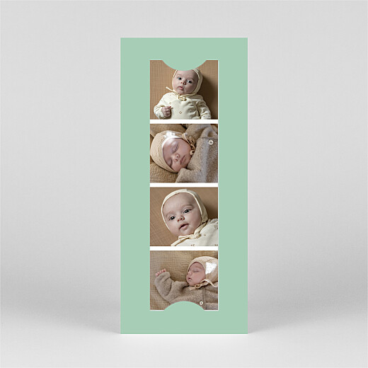 Geburtskarten Federleicht (Fotostreifen) Grün - Ansicht 3