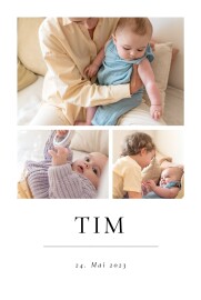 Geburtskarten Kostbare Momente (Hochformat) Weiß