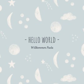 Geburtskarten Kosmos (Leporello) Himmelblau