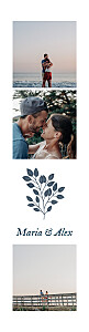 Hochzeitseinladungen Blumenornament (fotostreifen) bis blau