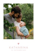 Geburtskarten Elegant Herz Foto Rosa
