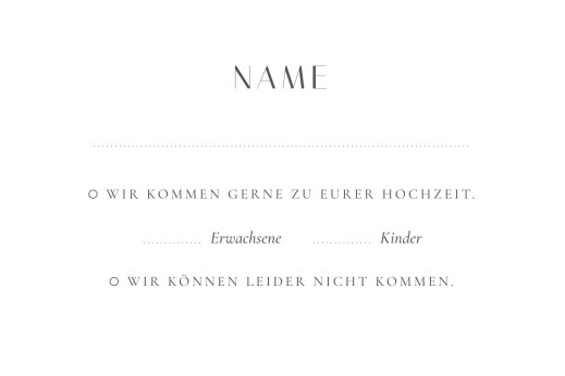 Antwortkarte Hochzeit Waldtanz Beige - Rückseite