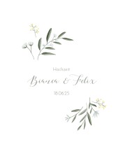 Hochzeitseinladungen Zarte Zweige Weiß