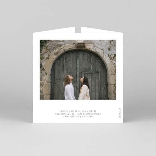 Hochzeitseinladungen Elegant Herz (duo) Weiß - Ansicht 3