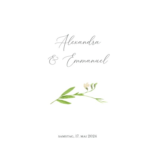 Hochzeitseinladungen Blumenidylle (Klappkarte) Blau - Seite 1