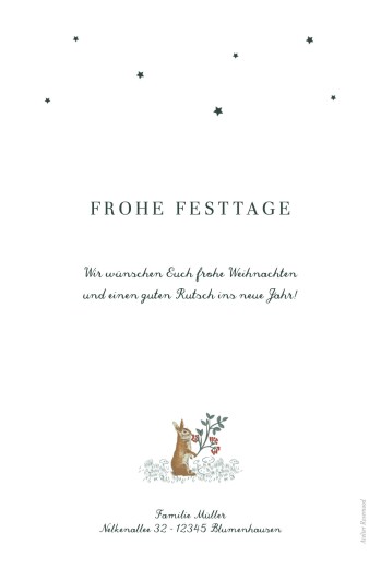 Weihnachtskarten Weihnachtsgeschichte (Hochformat) Elfenbein - Rückseite