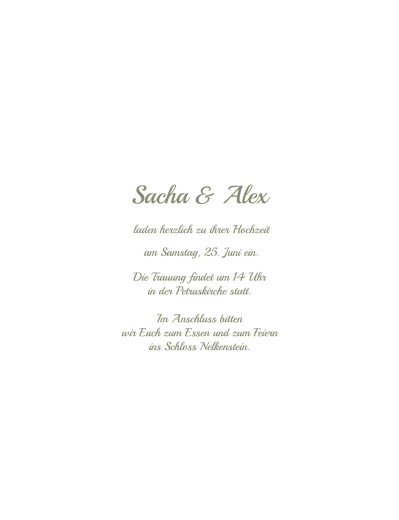 Hochzeitseinladungen Piktogramme (Klappkarte) Programm Grün - Seite 3