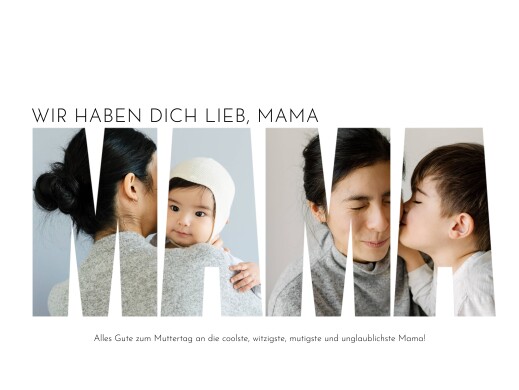 Poster groß Foto Collage Mama weiß - Vorderseite